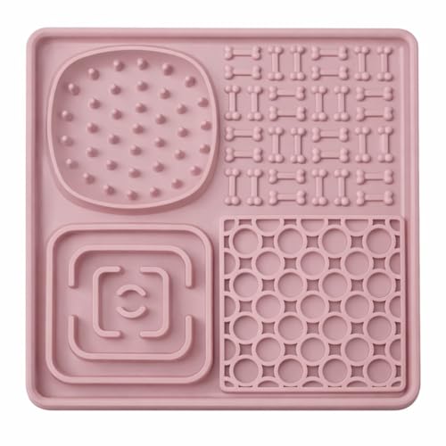 Hearth & Paw Silicone Lick Mat for Dogs, Blush Pink | Slow Feeder & Enrichment Mat, Food-Grade 100% BPA-Free Silicone, Mental Stimulation, Better Digestion, Anxiety Relief - color: Blush Pink