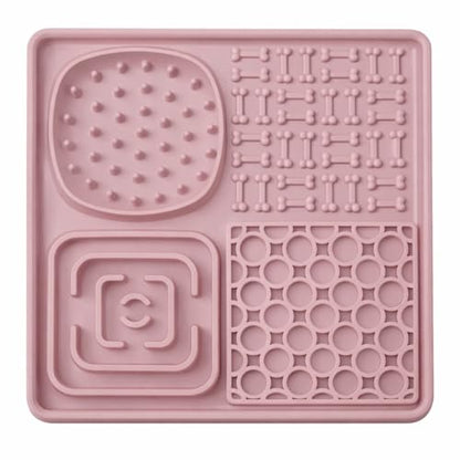 Hearth & Paw Silicone Lick Mat for Dogs, Blush Pink | Slow Feeder & Enrichment Mat, Food-Grade 100% BPA-Free Silicone, Mental Stimulation, Better Digestion, Anxiety Relief - color: Blush Pink