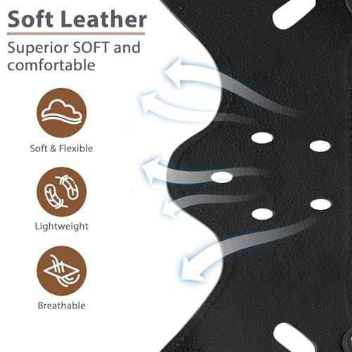 BARKLESS Dog Muzzle Leather, Soft Secure Anti-Barking Leather Muzzle for Large Sized Dogs to Prevent Biting, Breathable and Adjustable, Allows Drinking and Panting, Used with Collars - color: Black, size: XL (Snout Cir: 11"-13.75")