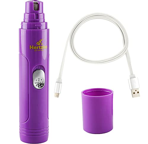 Hertzko Electric Cat & Dog Nail Grinder - Rechargeable Cat Nail Grinder & Dog Nail Grinder Small Dogs & Large Dogs Trimmer, Professional Pet Grooming Kit with USB Wire
