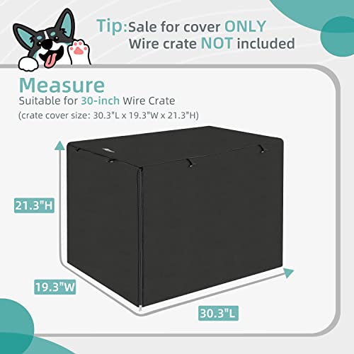 Seiyierr Dog Crate Cover, 30 Inch Dogs Kennel Covers for Medium and Large Puppy, Lightweight 600D Polyester Fabric,Machine Wash & Dry, Black - color: Black, size: 30 Inch