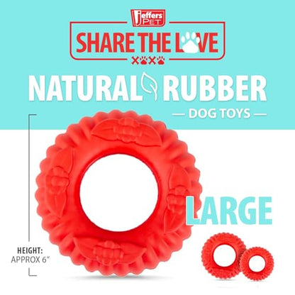 Jeffers Pet Natural Rubber Dog Chew Toy – Red Virgo, Large - Vanilla Scent, Durable, Non-Toxic, Dishwasher Safe, Interactive Fetch & Tug Toy - Perfect for Training Medium Chewers