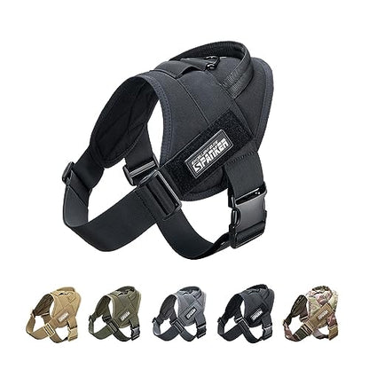 Excellent Elite SPANKERTactical Dog Vest Training Military Patrol Service Dog Harness Adjustable Nylon Dog Harness with Handle(Black-L) - color: Black, size: L