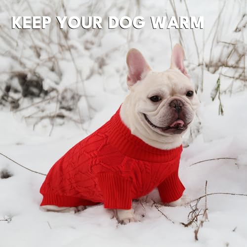 Small Dog Sweater Clothes Pullover Knitted Dog Coat Sweaters for Small Dogs Cats Girl Boy Thick Warm Puppy Clothes for Chihuahua Yorkie Bulldog Christmas Cold Weather Pet Outfits