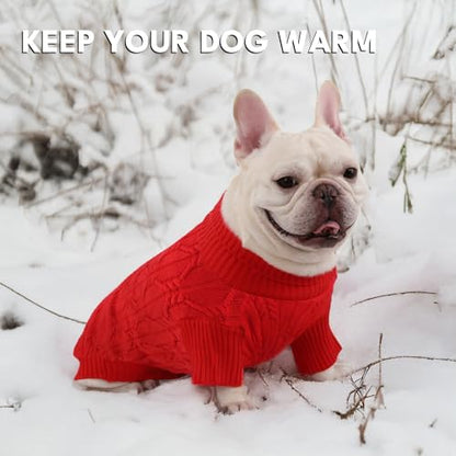 Small Dog Sweater Clothes Pullover Knitted Dog Coat Sweaters for Small Dogs Cats Girl Boy Thick Warm Puppy Clothes for Chihuahua Yorkie Bulldog Christmas Cold Weather Pet Outfits