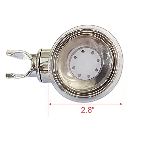 Medsuo Adjustable Shower Head Holder with Sticky Pad, Removable Suction Cup Shower Head Bracket No Drill Shower Head Bracket with Chrome Polished for Bathroom