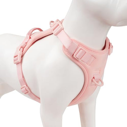 No Pull Dog Harness, Puppy Vest with Front Clip for Small Medium Large Sized Dog(Light Pink,XL) - color: Light Pink, size: XL(Neck:24.8-38.6", Chest:29.1-45.3")