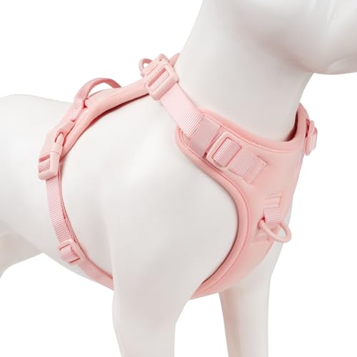 No Pull Dog Harness, Puppy Vest with Front Clip for Small Medium Large Sized Dog(Light Pink,L) - color: Light Pink, size: L(Neck:20.9-31.5", Chest:24.8-37.4")