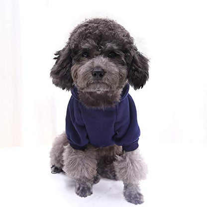 Idepet Pet Dog Hoodies Dog Clothes for Small Dogs Vest Chihuahua Clothes Warm Coat Jacket Autumn Puppy Outfits Cats Dogs Clothing(M, NavyBlue) - color: NavyBlue, size: Medium