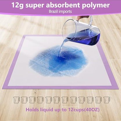 Gimars XL 6-Layer Ultra Absorbent 1200ml 48-Hour Leak-Proof Dog Pee Pads, Quick Dry Extra Large Puppy Pads for Puppy Training, Senior & Incontinent Dogs, Cats, Overnight Use, 30"x36", 30 Count - size: 30"x36" - Purple 30 Counts