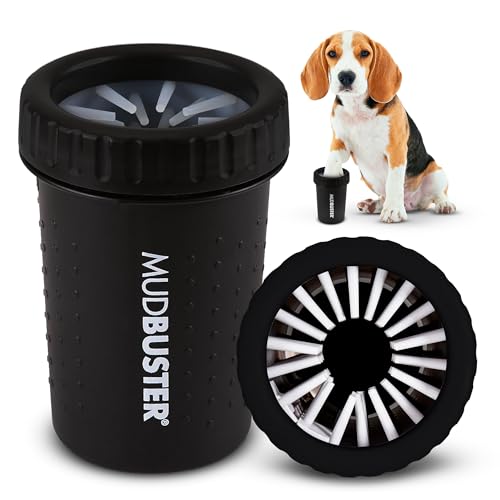 Dexas Medium Dog Paw Cleaner, Matte Black - Premium Quality Pet Supplies and Dog Accessories - Easy to Use and Clean MudBuster for Dogs - Patented Product - BPA Free - color: Matte Black, size: Medium without Lid