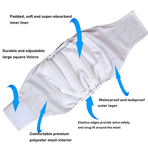 Teamoy Male Dog Belly Bands Washable 4-Pack, Reusable Dog Diapers Wraps for Incontinence & Marking (XL,25"-29" Waist) - size: XL(25"-29"Waist)