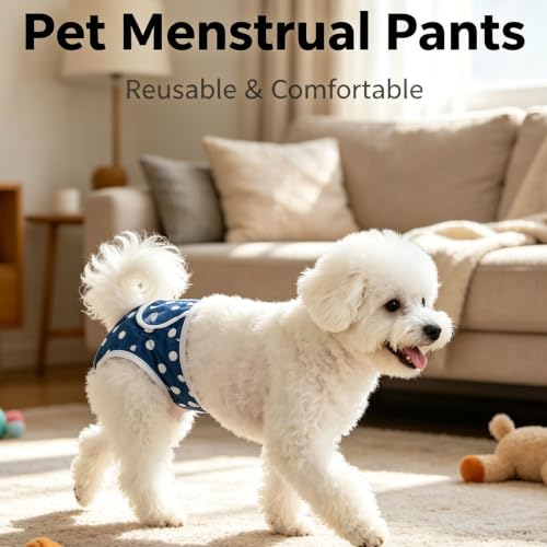 Reusable Female Dog Diapers for Small Dogs – Washable Leakproof Puppy Diapers for Heat & Incontinence, Soft Adjustable Fit, Pack of 3, X-Large - size: XL