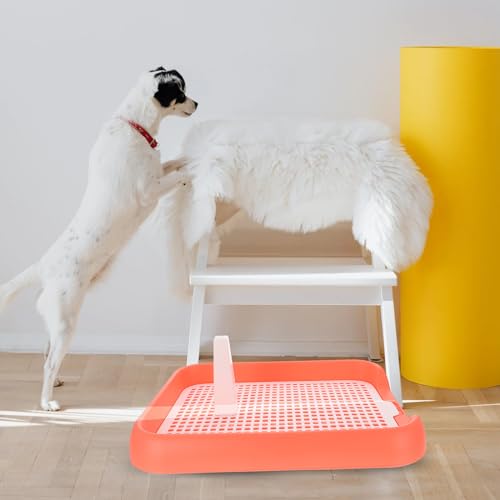 ULTECHNOVO Mesh Dog Toilet Tray Indoor Puppy Potty Trainer Anti-Slip Dog Pee Tray Lightweight Durable 6.9X5.5 Inch for Easy Cleaning and Training - color: Pink