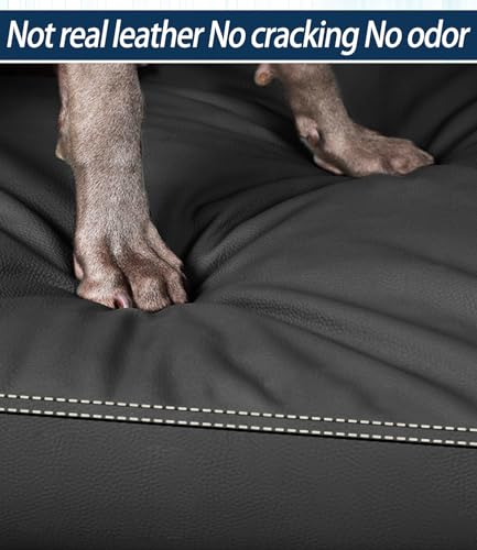 Waterproof Dog Bed Hair-Resistant, Removable Vegan Leather Cover, Pee Proof Black Vinyl Pad, Easy to Clean Pet Pad - color: Black, size: 33"L x 22"W x 3"Th