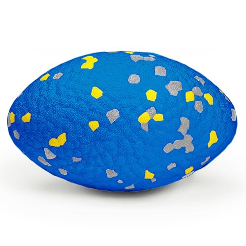 Moonorange 4.72" Indestructible Large Rugby Balls for Aggressive Chewers Durable Olive Bouncy Interactive Football Toy for Dogs Fetch Game Lightweight Floating Outdoor Training, Blue - color: Blue-Rugby