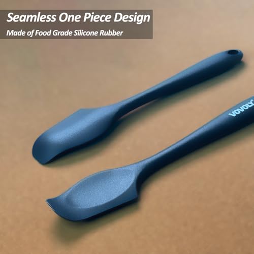 Silicone Mini Spatulas, Curved Small Spatula with Shallow Bowl for Kitchen, Seamless Jar Scraper for Cooking Baking, Wet Pet Food Spatula, 8.2 IN, 4 Pack, Black - color: Black