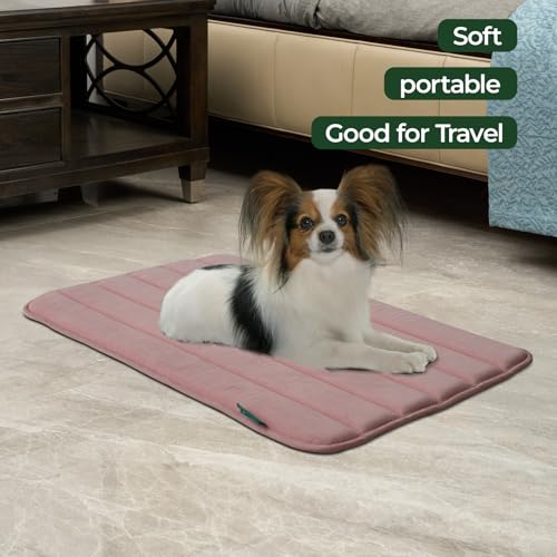 BALANCE Dog Crate Pad, Dog Foam Crate Mat Kennel Pad, Washable Water-Resistant Pet Bed Flat Dogs Cage Mat for Medium Dogs - color: Mellow Rose, size: 30.0"L x 19.0"W x 0.8"Th