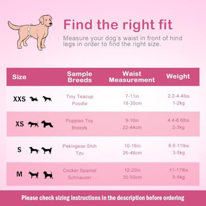 Disposable Female Dog Diapers, Puppy Diapers with Adjustable Elastic Waistline for Female Dog or Cat in Heat, Incontinence, Diaper with Wetness Indicator, S-40 Count - size: S-40