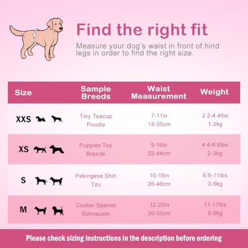 Disposable Female Dog Diapers, Puppy Diapers with Adjustable Elastic Waistline for Female Dog or Cat in Heat,Incontinence, Diaper with Wetness Indicator, S-20 Count - size: S-20