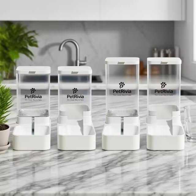 Automatic cat Feeder and Water Dispenser, Dog Food and Water Bowl Set, Gravity cat Feeder, Automatic Dog Water Dispenser, pet Feeding Station, cat Food and Water Bowl Set - Large Size (2.1kg/3.8L) - size: 2.1kg Food * 3.8L Water (large)