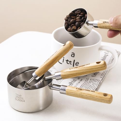 Stainless Steel Pet Food Scoop – Measuring Cup for Dogs & Cats, 304 Stainless Steel, with Precision Scale Markings (1/2Cup(125ml)) - size: 1/2Cup(125ml)
