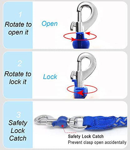 2/3/4/6/10 Foot Reflective Dog Leash Heavy Duty Strong Nylon Rope Braided for Large Medium Small Dogs Walking Training Leads (Blue, 6ft * 1/2") - color: Blue, size: 6ft * 1/2"