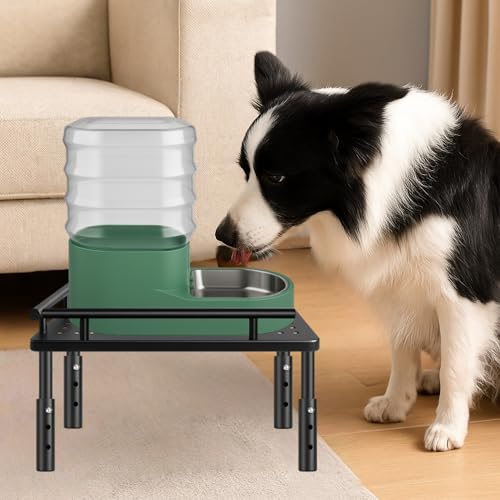 Dog Water Dispenser Stand, Metal Raised Holder for Pet Automatic Feeders, Height Adjustable Elevated Stand for Pet Feeders, Suitable for Cats, Small & Medium Dogs [Stand Only] - color: Black (Basic)