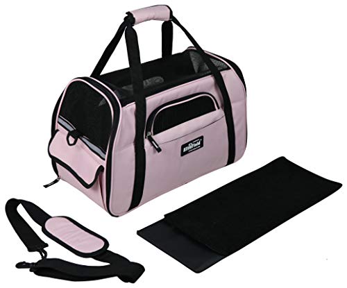 EliteField Soft Pet Carrier (3 Year Warranty, Airline Approved) Soft Sided Dog Puppy Cat Carrier Travel Bag (X-Large: 21" L x 12" W x 13" H, Pink) - color: Pink, size: 21.0"L x 12.0"W x 13.0"H