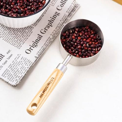 Stainless Steel Pet Food Scoop – Measuring Cup for Dogs & Cats, 304 Stainless Steel, with Precision Scale Markings (1/2Cup(125ml)) - size: 1/2Cup(125ml)