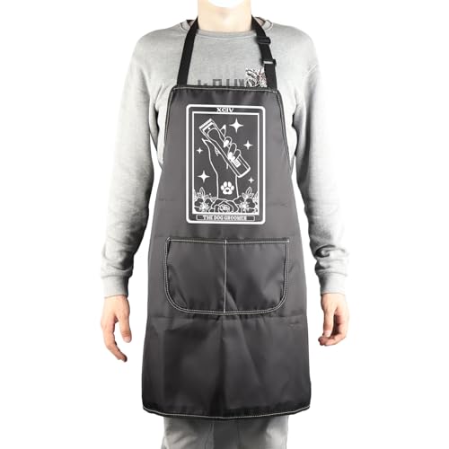 MBMSO Pet Grooming Apron Dog Lovers Gift Groomers Apron Dog Grooming Gift for Dog Mom Dog Stylist Apron Pet Salon Owner Gifts