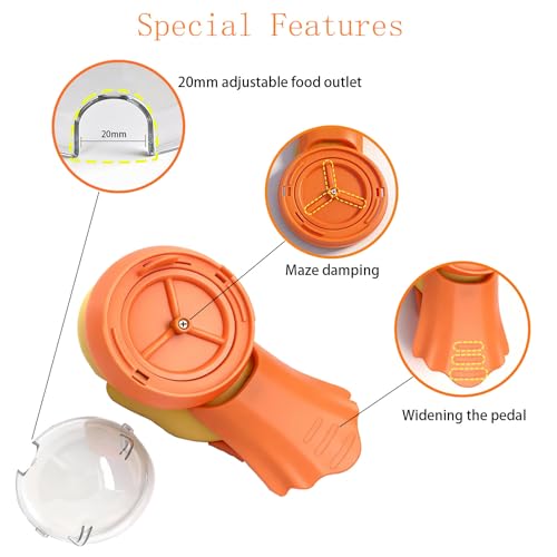 Interactive Dog and Cat Treat Dispenser - Slow Feeder Puzzle Toy for Mental Stimulation (Yellow and Orange)
