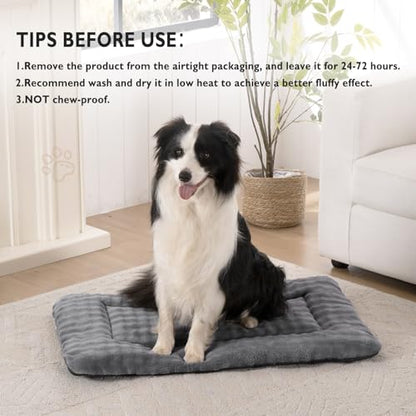 Dog Bed Mat Crate Pad for Large Dogs, Washable Soft Pet Sleeping Mat Kennel Pad with 3D Bubble Pattern, Grey, 36"x 23" - color: Grey, size: 36"L x 23"W x 1.5"Th