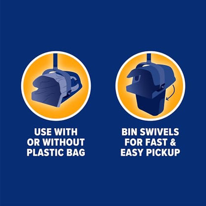 Arm & Hammer Pooper Scooper for Extra Large Dogs Heavy Duty, Outside Yard Dog Poop Scoop Pet Waste Clean Up with Bag Attachment - 2 Waste Bags Included | Includes 2 waste bags plus an attachment to hold them, keeps hands clean while picking up after pets