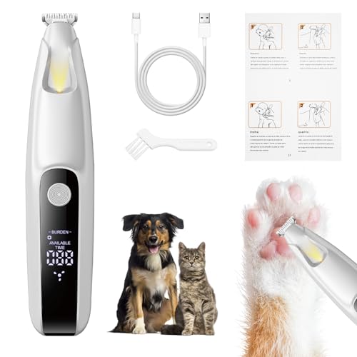 OneNine Pet Hair Trimmer for Paws – Cat Hair Trimmer & Hair Trimmer for Dogs, Cordless Rechargeable Electric Grooming Clippers for Small Medium Large Pets