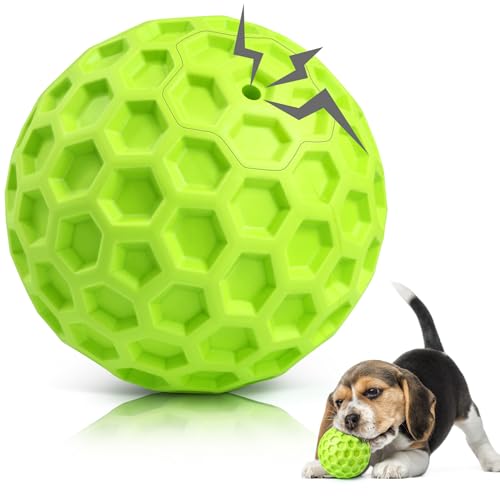 DISSKNIC Indestructible Squeaky Dog Balls Puppy Toys, Interactive Dog Toys for Small Dogs, Puppy Chew Toys for Teething and Relax, Dog Chew Toy Balls Small Dog Toys for Small Breed, Outdoor Dog Toys - color: Green, size: Small