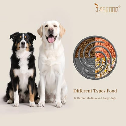 JASGOOD Slow Feeder Bowl for Large Dogs, Anti-Gulping, Prevents Bloat & Choking - color: C-Dark Grey