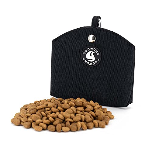 Small Dog Treat Pouch, Dog Training Treat Pouch, Treat Pouches for Pet Training, Treat Pouch with Clip, Treat Tote, Pocket Sized Dog Treat Bag, Canine Hardware - color: Black