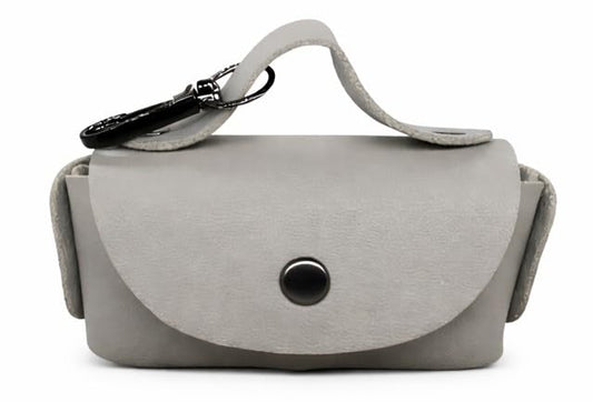Pet Poop Bag Dispenser with Clip, Portable Waste Bag Holder, 5 Colors Available, 3.9 x 2.4 x 1.2 inches (Gray) - color: Gray