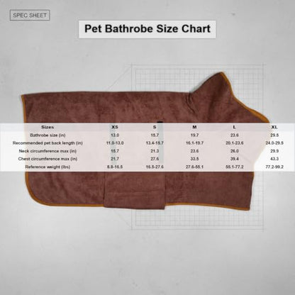 Dog Bathrobe Super Absorbent Quick Dry Microfiber Pet Drying Towel Adjustable Straps XS-XL (Brown,X-Large (77-99 lbs)) - color: Brown, size: X-Large (77-99 lbs)