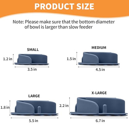 Slow Feeder Dog Bowls Insert, Bestalk Soft Silicone Slow Eating Feeder Insert with Suction Cups for Small, Medium and Large Dogs, Fit into Basic and Elevated Dog Bowls, Dark Blue - color: Dark Blue, size: L