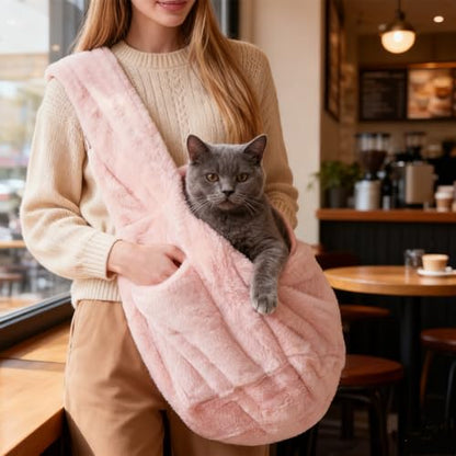 Cat Carrier Slings Soft Puppy Carrying Bag for Outdoor Travel Pet Boby Holder Hands Free for Small Dogs Kittens, Light Pink - color: Light Pink