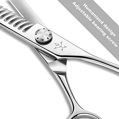 High-end Professional Dog Grooming Thinning Scissors Teeth Blending Shears Pet Texturizing Thinner Blender Shears 7 Inch Extremely Sharp Stainless Steel Alloy For Cat Horse And Other Animals - style: 7inch Thinning