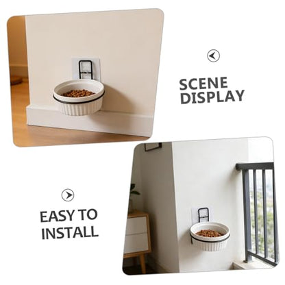 NUOBESTY Wall-Mounted Pet Feeder Holder Feeding Shelf for Cats and Dogs Smooth Edges Easy Installation Convenient Pet Supply Accessory