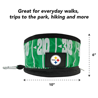 NFL Pittsburgh Steelers Pets First Collapsible Dog Travel Bowl Set, 2 Pack Food and Water Bowls for Dogs, Best Portable & Lightweight Leak-Proof Dog Bowls for Travel - color: Pittsburgh Steelers, style: 2 Pack