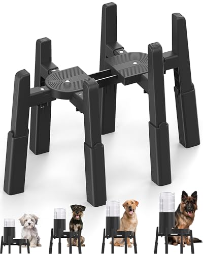 CZPET Dog Water Dispenser Stand, Holder for Pet Automatic Feeders, Width and Height Adjustable Elevated Stand for Pet Feerders, Suitable for Large Dogs [Stand Only] - size: H: 7.09-11.42'', W: 6.1*9.8''-8.5*14.57''