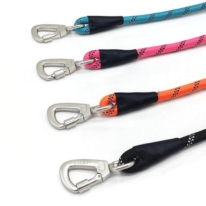 ZALER Rope Dog Leash, 4/5/6/10/15/20/30/50 Foot Reflective Dog Leashes with Carabiner, Heavy Duty Pet Lead for Large and Medium Dogs (6FT, Black) - color: Black, size: 6FT*1/2"