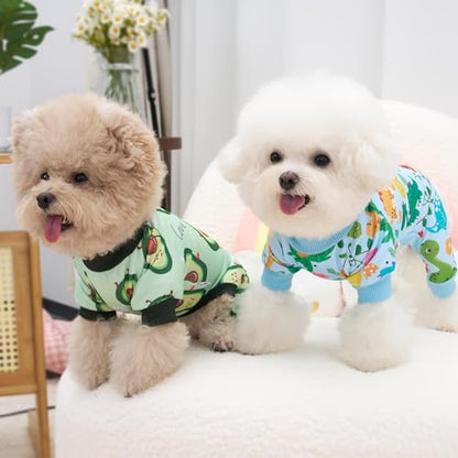 XPUDAC 4 Pack Dog Pajamas Soft Strechy Summer Doggie Clothes for Small Medium Dogs Boy Girl Cat Apparel-XX-Small - size: XX-Small(Chest-10.6" Back-7.1" Neck-7.3")
