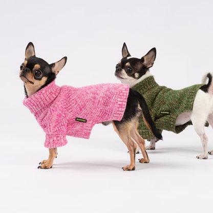 Fitwarm Knitted Turtleneck Dog Sweater, Cozy Dog Winter Clothes for Small Dogs Girl, Holiday Pet Outfit, Heather Pink, Small - color: Heather Pink, size: Small
