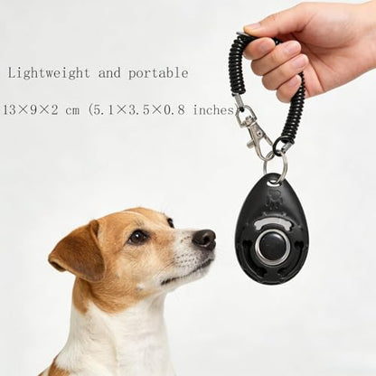 2 Pack Pet Training Clicker with Wrist Strap - New Black & White Dog Training Clickers - color: Black+White